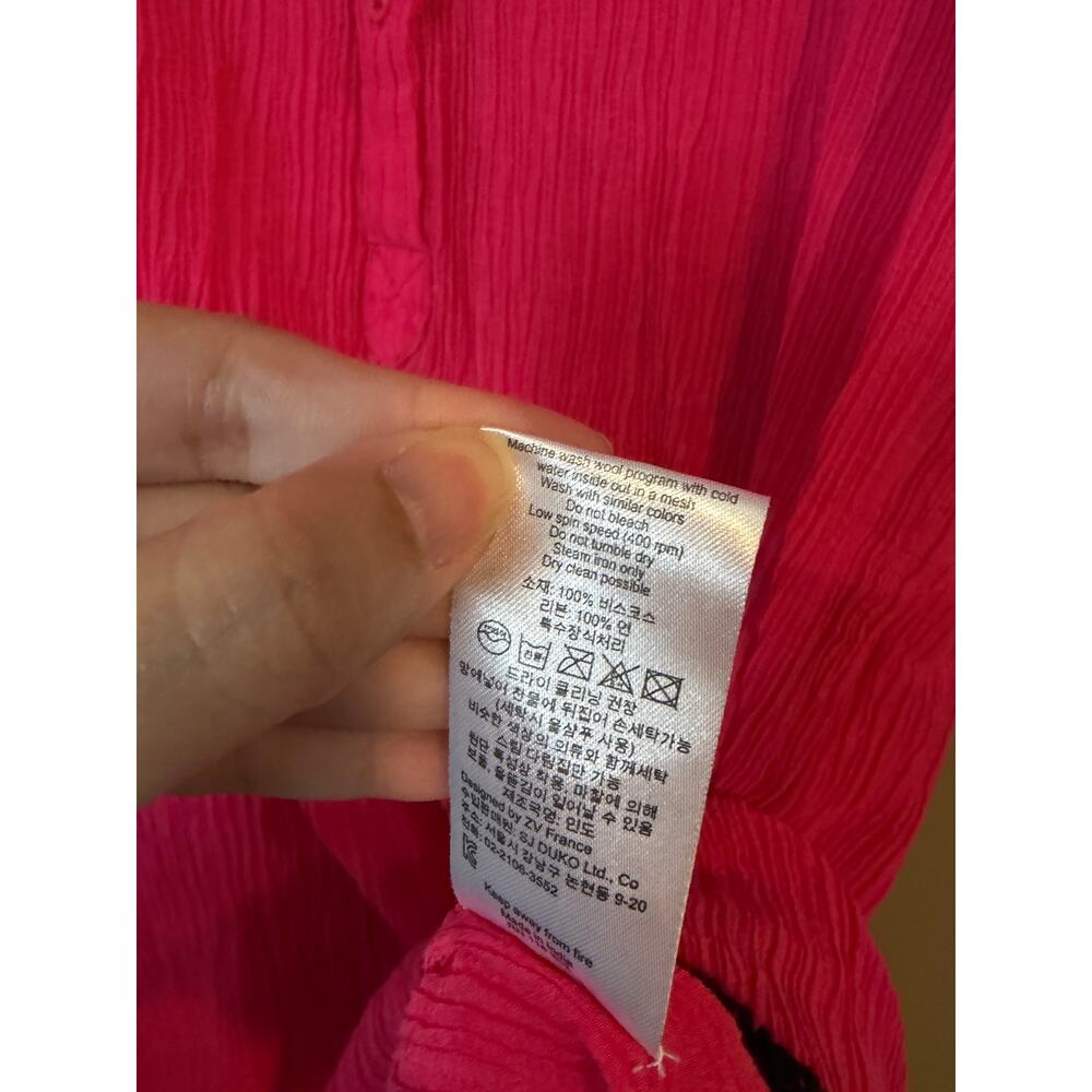 Zadig & Voltaire Womens Size Medium Fuschia Pink Regale Crepon Tunic Dress - Picture 8 of 11